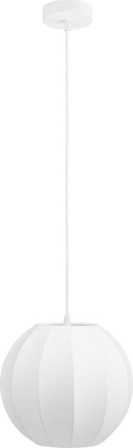 Bílé závěsné svítidlo s textilním stínidlem ø 25 cm Coventry – House Nordic House Nordic