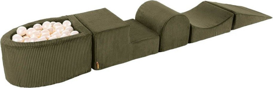 Khaki manšestrové pěnové hřiště 250x45x30 cm Montessori – Meowbaby MeowBaby