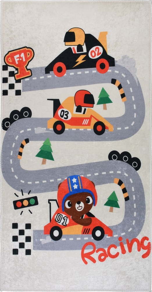 Slonovinový pratelný dětský hrací koberec 100x160 cm Race Time – Vitaus Vitaus