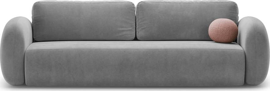 Tmavě šedá sametová rozkládací/s úložným prostorem pohovka 262 cm Tonale – Cosmopolitan Design Cosmopolitan design