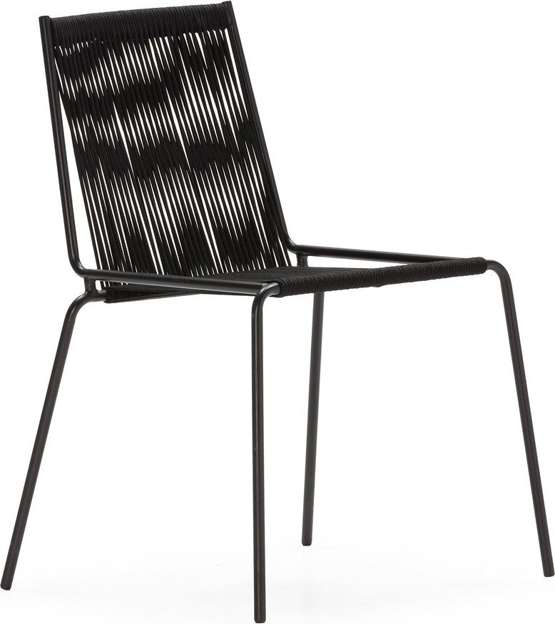 Černé kovové stohovatelné jídelní židle v sadě 2 ks Emily – Marckeric Marckeric