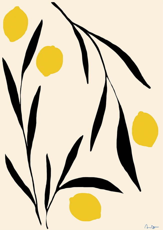 Plakát 50x70 cm Lemon – Anna Mörner – The Poster Club The Poster Club
