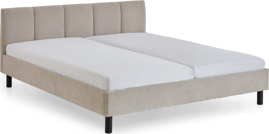 Béžová čalouněná dvoulůžková postel bez roštu 180x200 cm Joker – Meise Möbel Meise Möbel