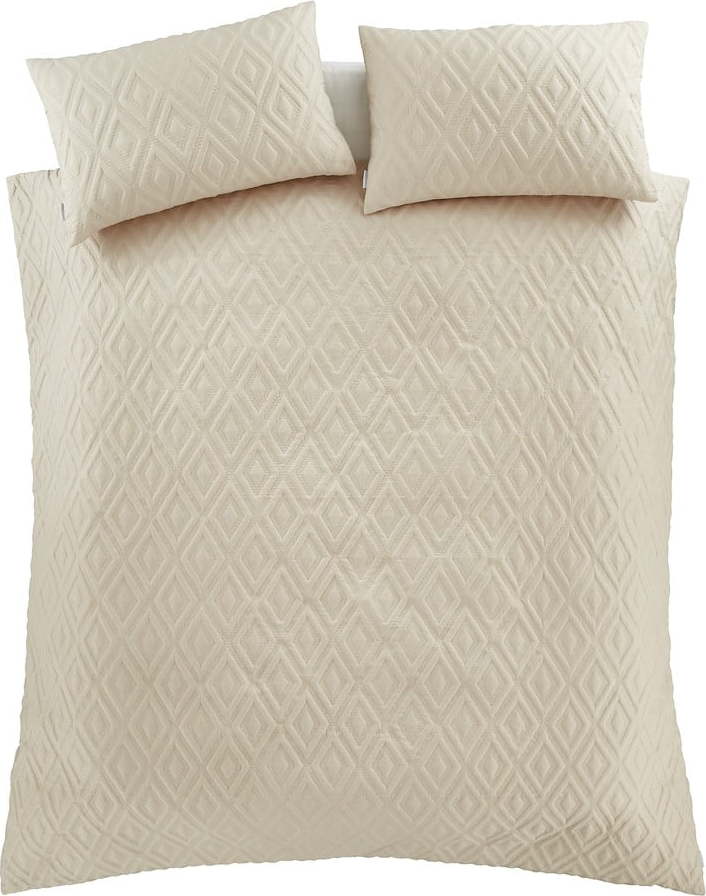 Béžové povlečení na dvoulůžko/prodloužené 230x220 cm Jacob Geo – Catherine Lansfield Catherine Lansfield