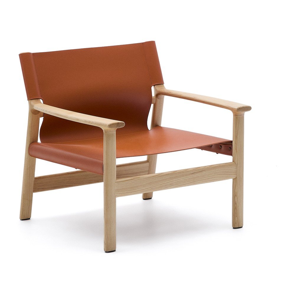 Koňakově hnědé kožené křeslo Jan – Kave Home Kave Home