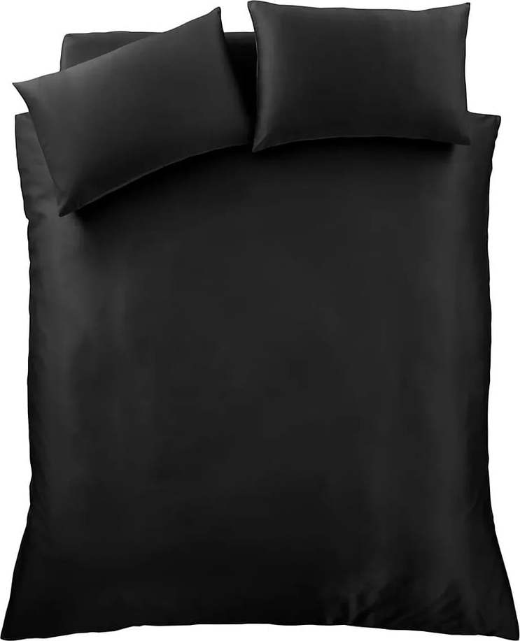 Černé saténové povlečení na dvoulůžko/prodloužené 230x220 cm Silky Soft – Catherine Lansfield Catherine Lansfield