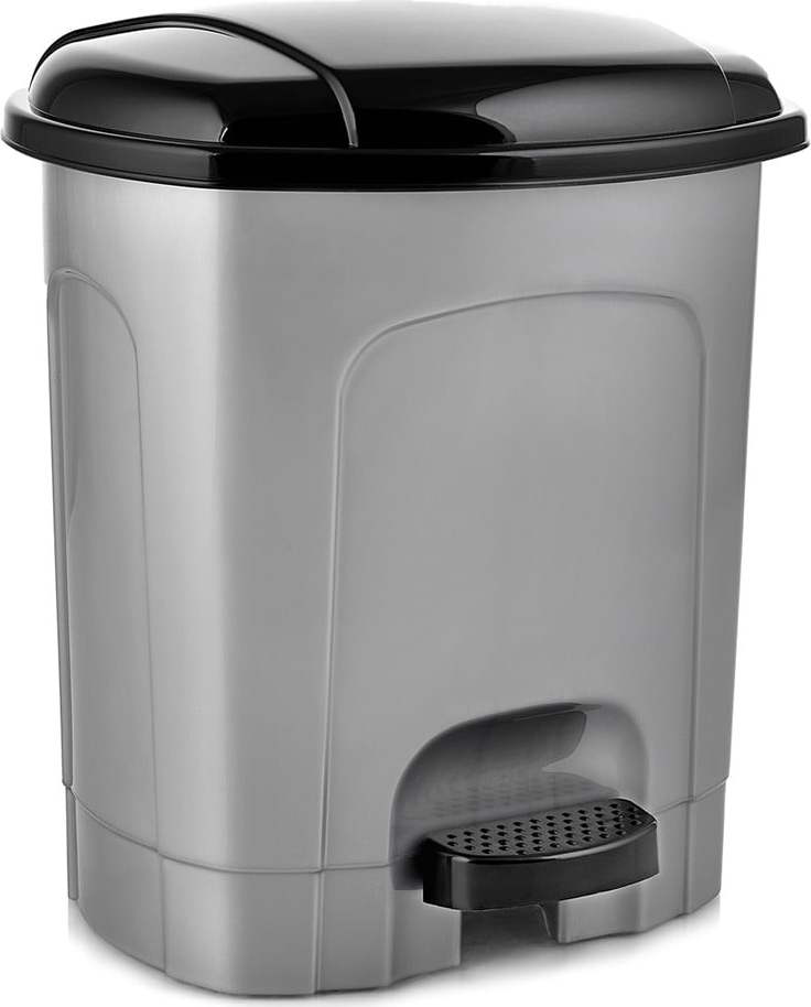 Šedý nášlapný plastový odpadkový koš 30 l – Orion Orion