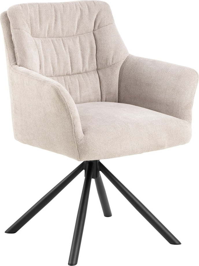 Béžové čalouněné jídelní křeslo s područkami Alonso – Actona Actona