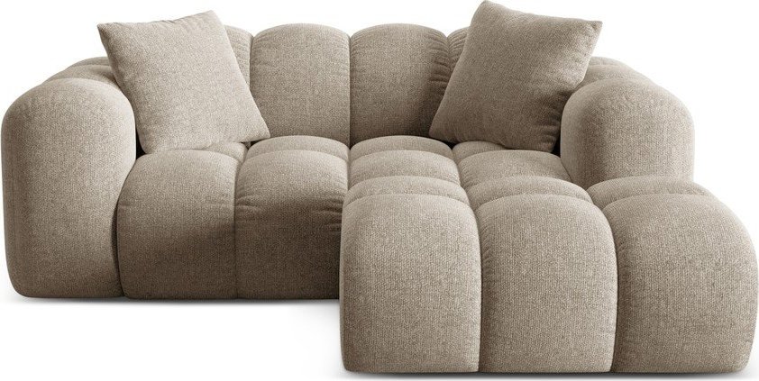 Světle hnědá žinylková rohová pohovka (pravý roh/s lenoškou) Treno – Cosmopolitan Design Cosmopolitan design