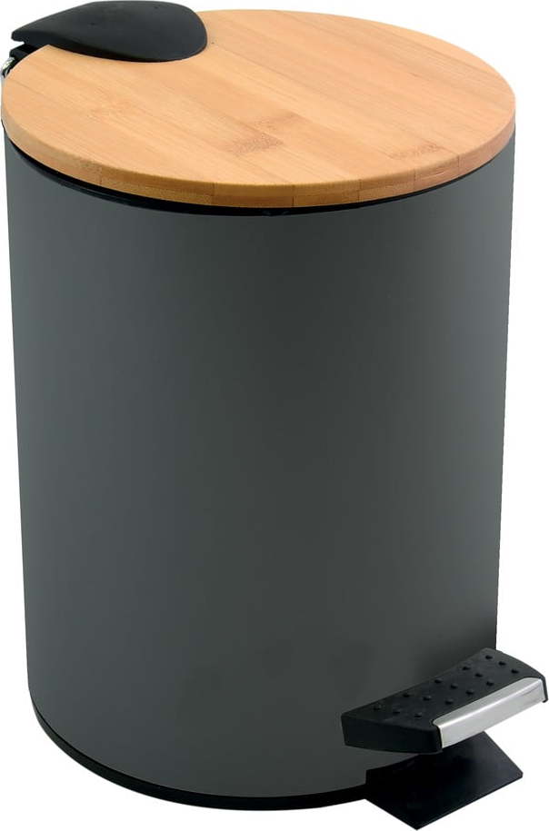 Tmavě šedý nášlapný ocelový odpadkový koš 5 l Adonis – Spirella SPIRELLA