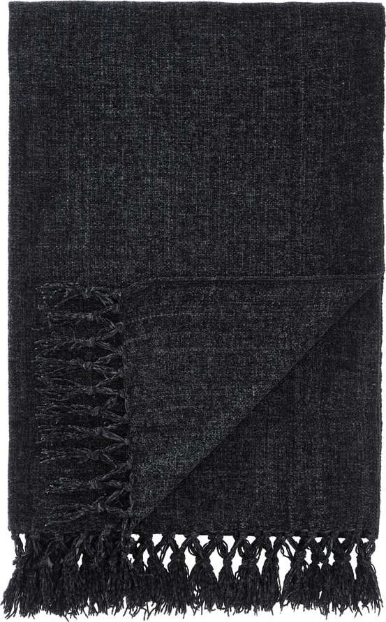 Černá deka z žinylky 130x170 cm Wilson – Catherine Lansfield Catherine Lansfield