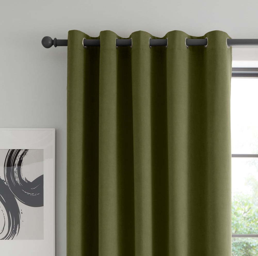 Khaki zatemňovací závěsy v sadě 2 ks 117x229 cm Wilson – Catherine Lansfield Catherine Lansfield