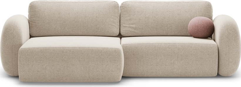 Béžová žinylková rozkládací/s úložným prostorem rohová pohovka Tonale – Cosmopolitan Design Cosmopolitan design