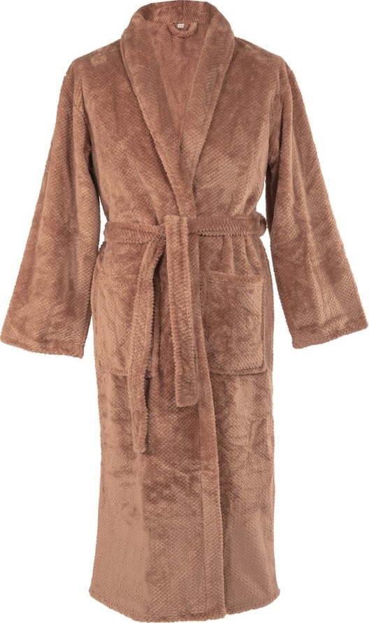 Hnědý župan z mikroplyše velikost S/M Pippa – Tiseco Home Studio Tiseco Home Studio