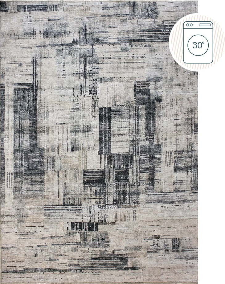Šedý pratelný koberec 115x170 cm Silas Abstract – Flair Rugs Flair Rugs