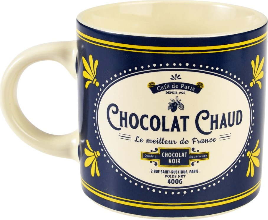 Tmavě modrý/krémový keramický hrnek 350 ml Chocolat Chaud – Rex London Rex London