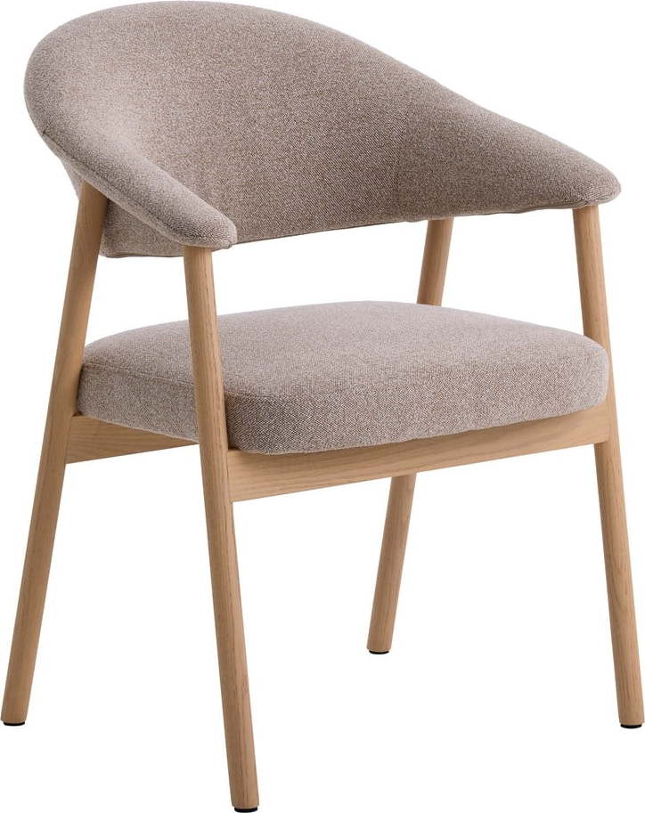 Béžová jídelní křesla v sadě 2 ks s područkami z dubového dřeva Elk – Unique Furniture Unique Furniture