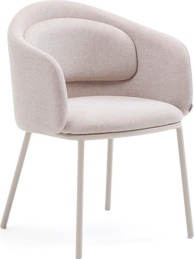 Béžové čalouněné jídelní křeslo s područkami Minda – Kave Home Kave Home