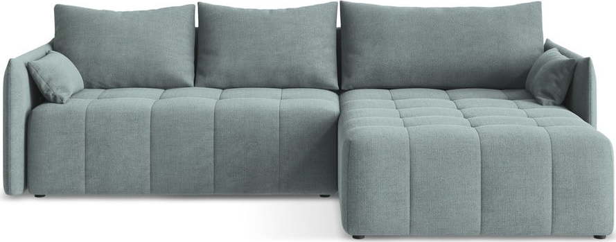 Modrá rozkládací/s úložným prostorem rohová pohovka (pravý roh/s lenoškou) Moku – Makamii Makamii