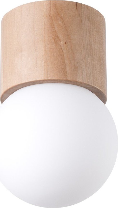 Bílé/v přírodní barvě stropní svítidlo se skleněným stínidlem ø 12 cm Surtur – Sollux Sollux