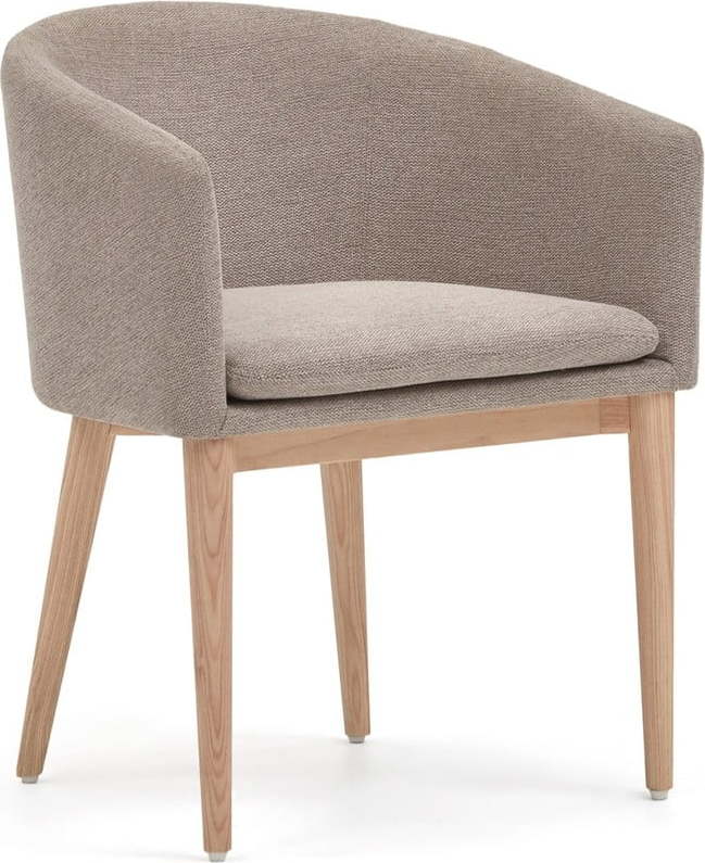 Béžové čalouněné jídelní křeslo s područkami Harlan – Kave Home Kave Home