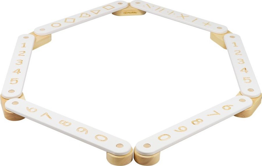 Bílá senzorická dráha z borovicového dřeva 10x408x5 cm Montessori – Meowbaby MeowBaby