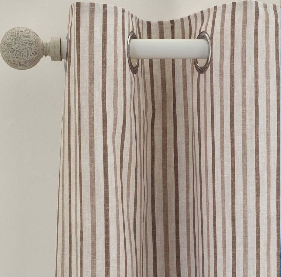 Hnědé závěsy v sadě 2 ks 229x229 cm Logan Stripe – Catherine Lansfield Catherine Lansfield