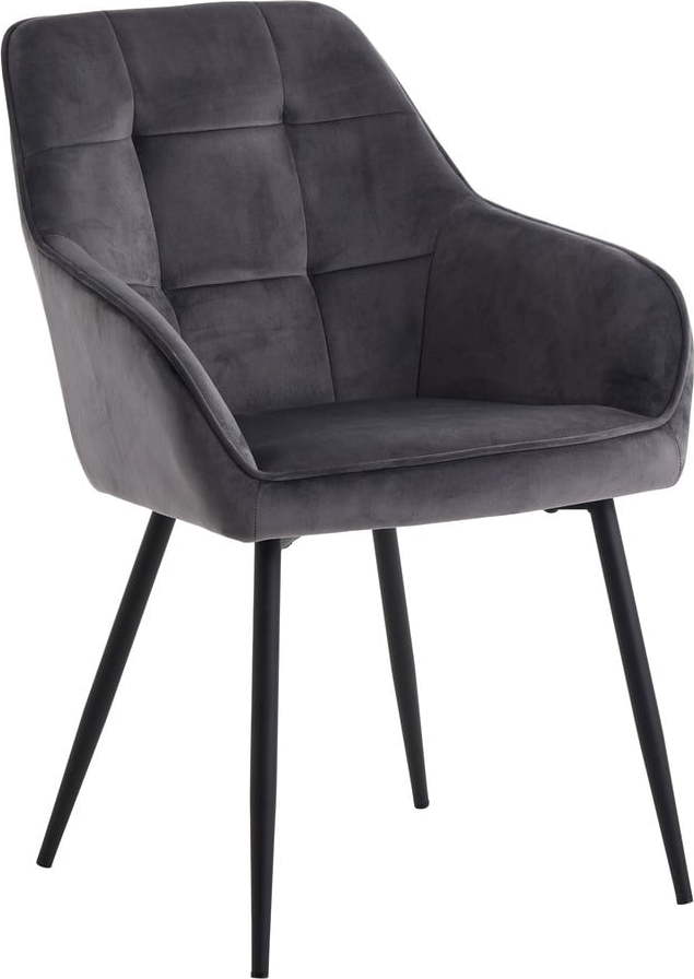 Šedá čalouněná jídelní křesla v sadě 2 ks s područkami Nolan Square – Unique Furniture Unique Furniture