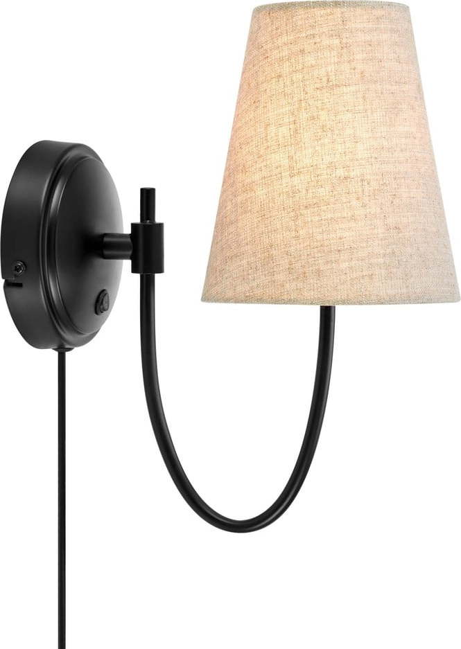 Černé/béžové nástěnné svítidlo do zásuvky Amar – Markslöjd Markslöjd