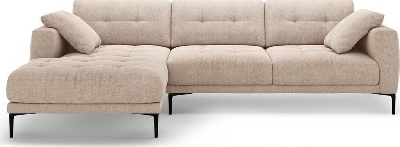 Světle hnědá rohová pohovka (levý roh/s lenoškou) Bemy – Micadoni Micadoni