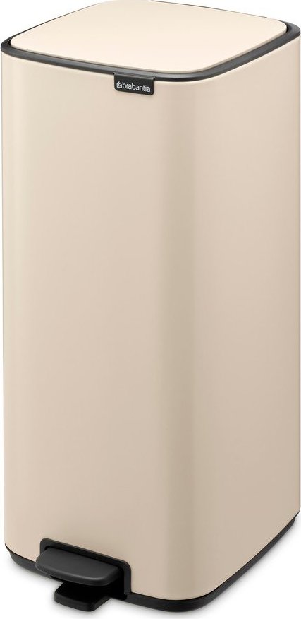 Béžový nášlapný ocelový odpadkový koš 30 l Bo – Brabantia Brabantia