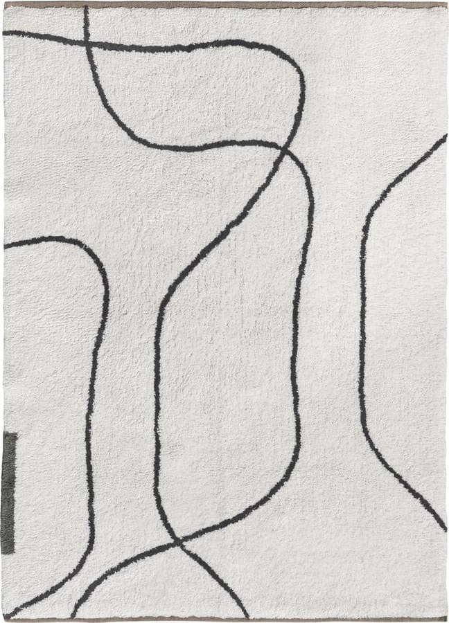 Slonovinový pratelný bavlněný koberec 100x140 cm Shadow – Mette Ditmer Denmark Mette Ditmer Denmark