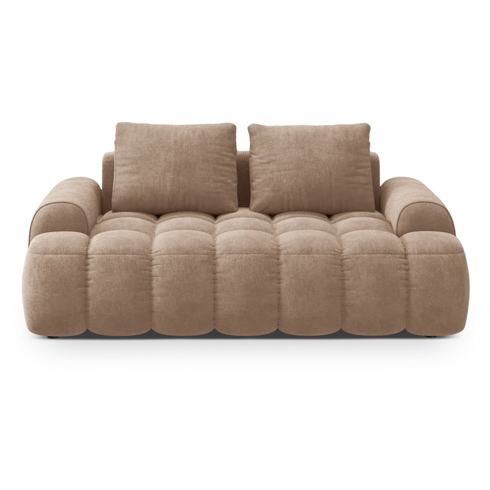 Světle hnědá sametová pohovka 175 cm Linz – Cosmopolitan Design Cosmopolitan design