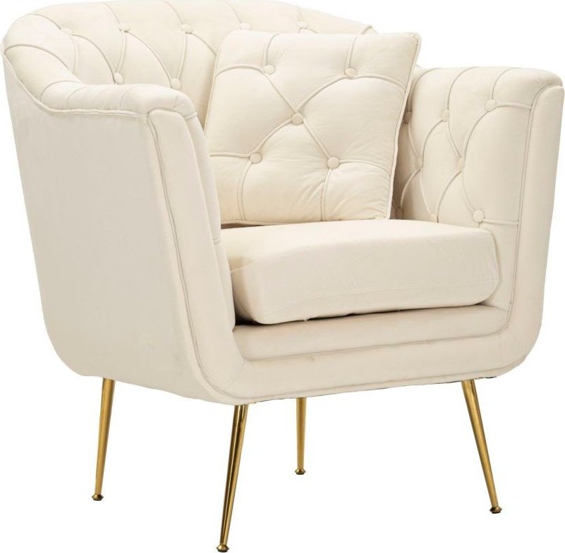 Krémové sametové křeslo Budapest – Mauro Ferretti Mauro Ferretti