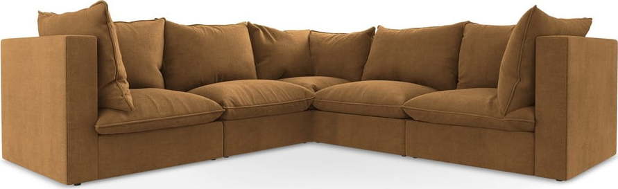 Rohová pohovka v terakotové barvě Manao – Makamii Makamii