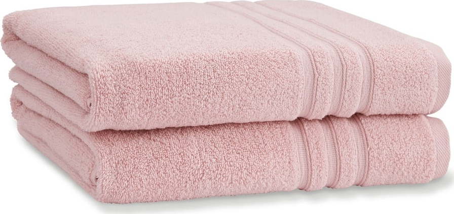 Světle růžové froté bavlněné osušky v sadě 2 ks 90x140 cm Zero Twist – Catherine Lansfield Catherine Lansfield
