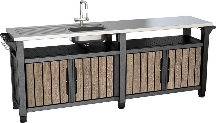 Plastový odkládací grilovací stolek 237x52 cm Unity Chef – Keter Keter