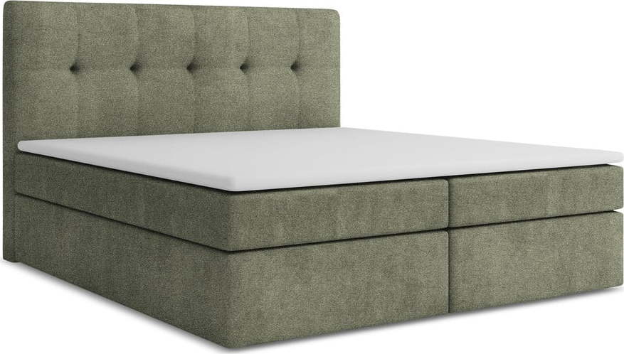 Zelená boxspring postel s úložným prostorem 180x200 cm Palta – Makamii Makamii