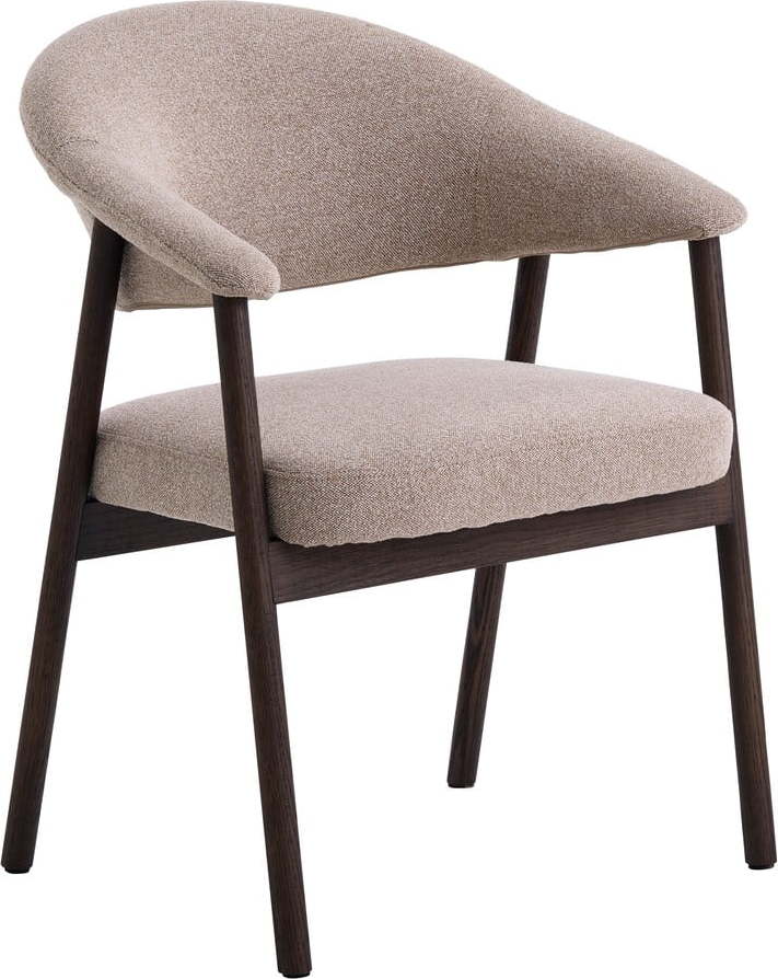 Béžová jídelní křesla v sadě 2 ks s područkami z dubového dřeva Elk – Unique Furniture Unique Furniture