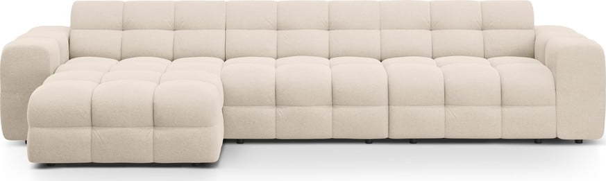 Béžová rohová pohovka (levý roh/s lenoškou) Kendal – Micadoni Micadoni