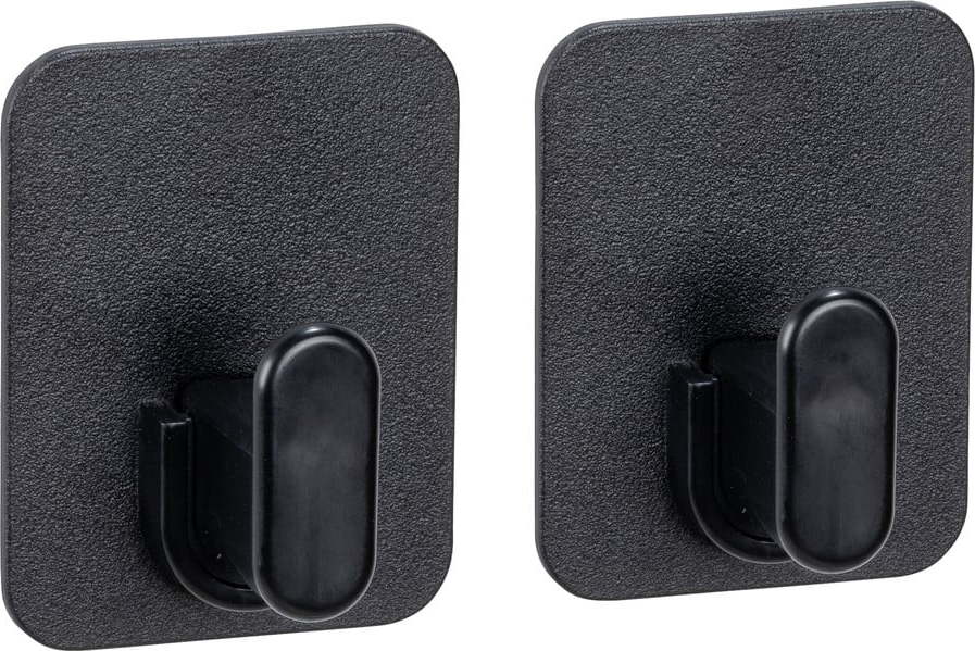 Černé plastové háčky v sadě 2 ks bez vrtání Parma – Allstar Allstar