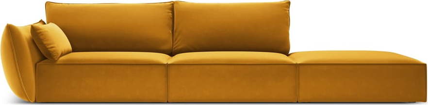 Sametová pohovka v hořčicové barvě levý roh 264 cm Vanda – Mazzini Sofas Mazzini Sofas