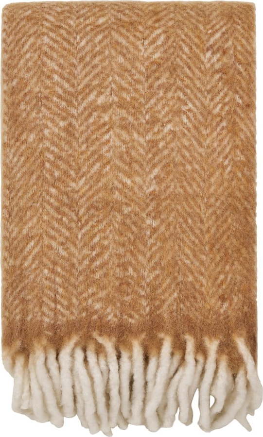Světle hnědá deka s příměsí vlny 130x170 cm Carmel – House Nordic House Nordic