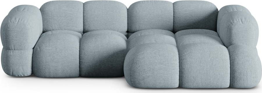 Světle modrá rohová pohovka (pravý roh/s lenoškou) Loretto – Cosmopolitan Design Cosmopolitan design