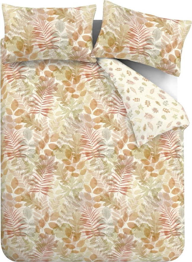 Hnědé povlečení na dvoulůžko/prodloužené 230x220 cm Autumn Leaves – Catherine Lansfield Catherine Lansfield