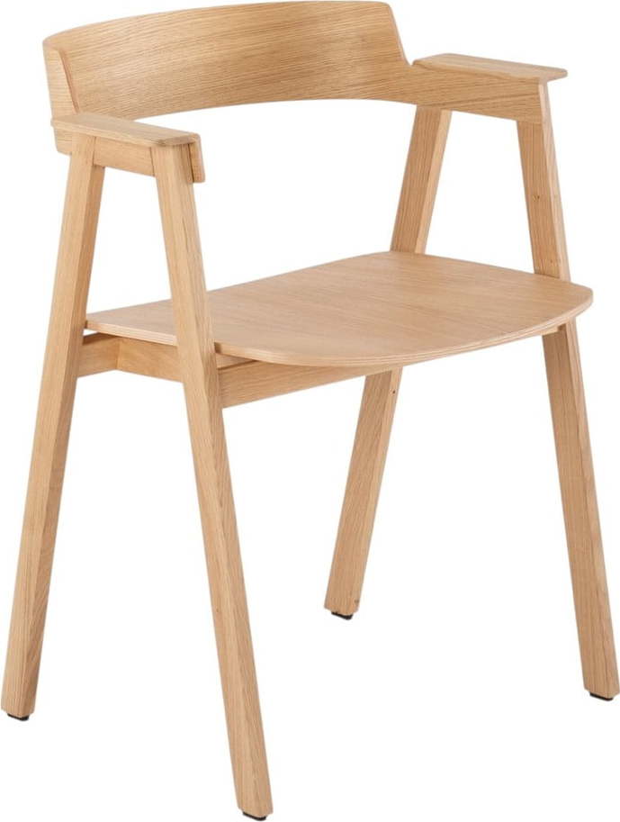 Jídelní židle s područkami z dubového dřeva v přírodní barvě Flip – Gazzda Gazzda