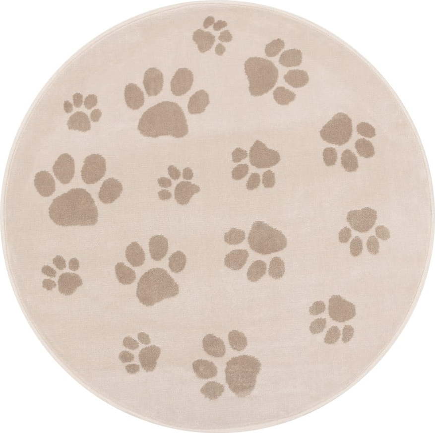 Béžový dětský koberec ø120 cm Paws Light Beige – FD FD