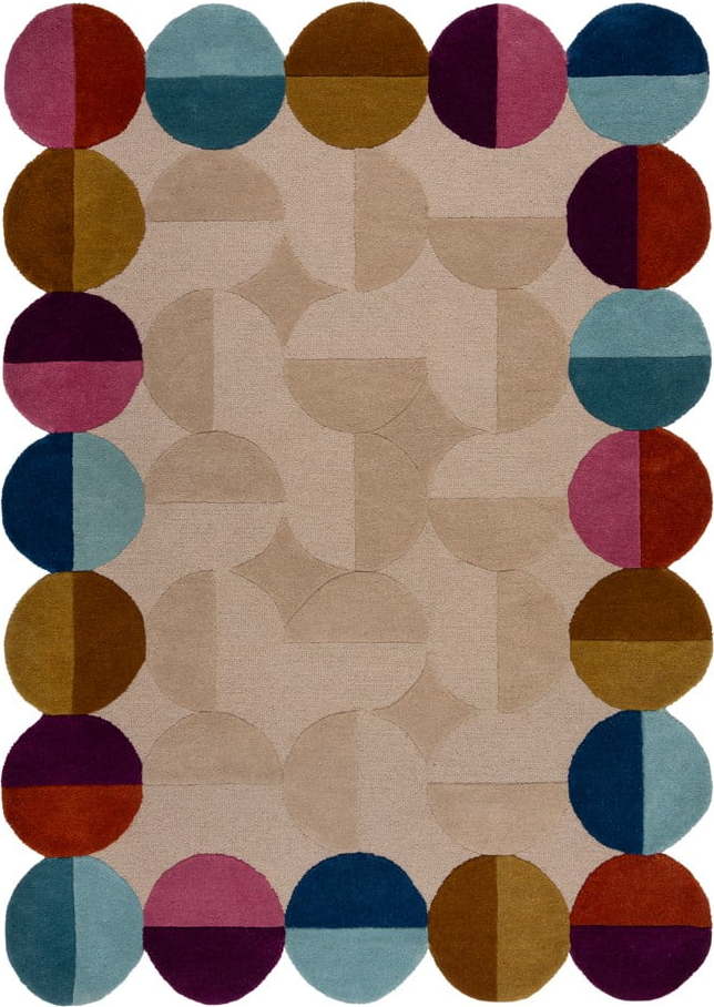 Béžový ručně tkaný vlněný koberec 120x170 cm Mia Textured Scallop – Flair Rugs Flair Rugs