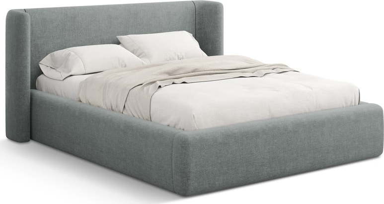 Tmavě šedá čalouněná dvoulůžková postel s úložným prostorem s roštem 200x200 cm Jason – Windsor & Co Sofas Windsor & Co Sofas