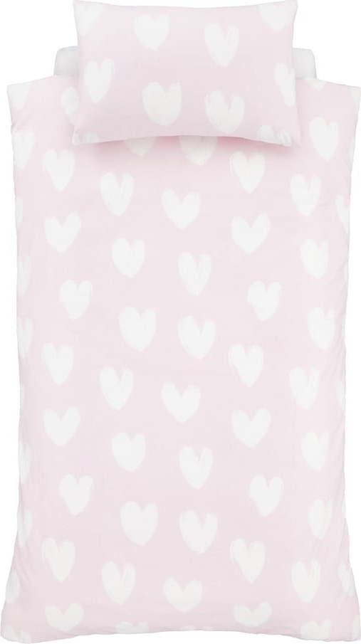 Růžové flanelové dětské povlečení na dvoulůžko 200x200 cm Hearts – Catherine Lansfield Catherine Lansfield